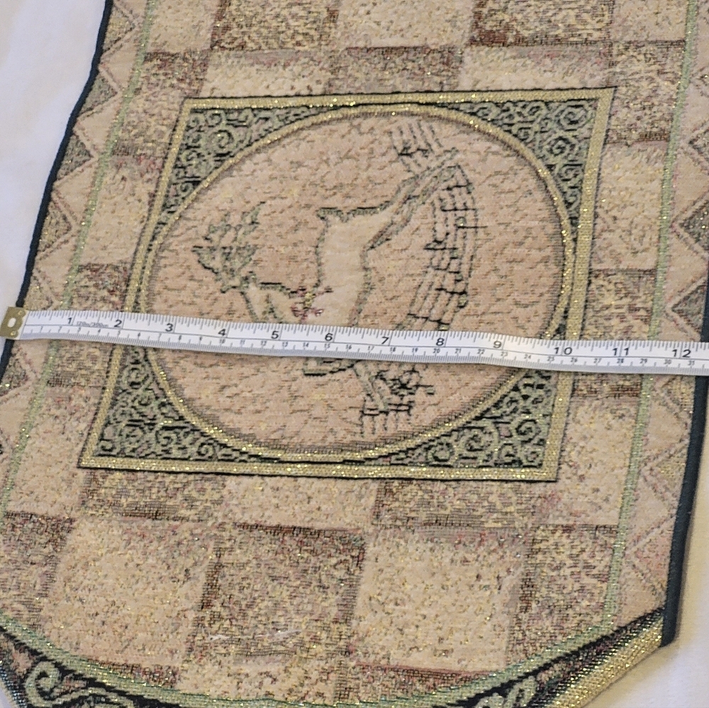Tapestry Christmas Table Runner With gold Sparkles - Picture 6 of 13